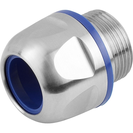 Kipp Cable Screw Hygienic Design M25X1, 5X10, H=27, Sw=30, Stainless Steel Bright, Comp:Tpu K1453.25150
